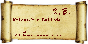 Koloszár Belinda névjegykártya